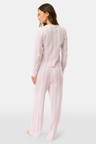 Roller Rabbit Pink Daisy Heart Stripe Julienne Pant
