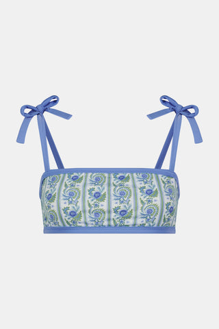 Roller Rabbit Blue Provencal Stripe Oceana Bikini Top