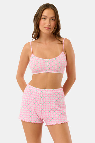 Roller Rabbit Pink Gingham Hearts Chrystie Bralette