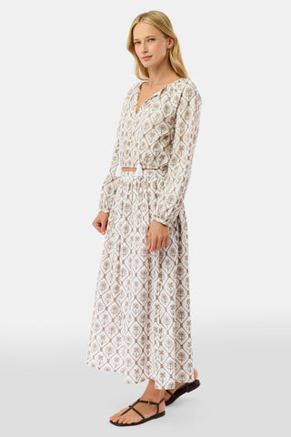 Roller Rabbit Brown Infinity Floral Embroidery Valerie Skirt