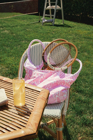 Roller Rabbit Pink Piña Palms Bondi Bag