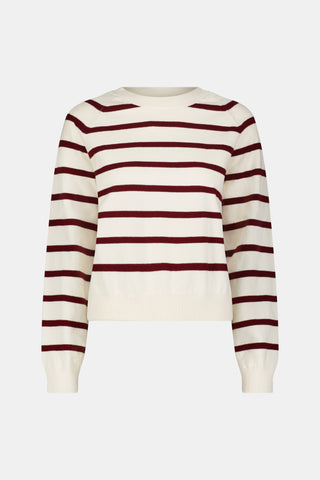Roller Rabbit Cream/Merlot Stripe Brittany Sweater