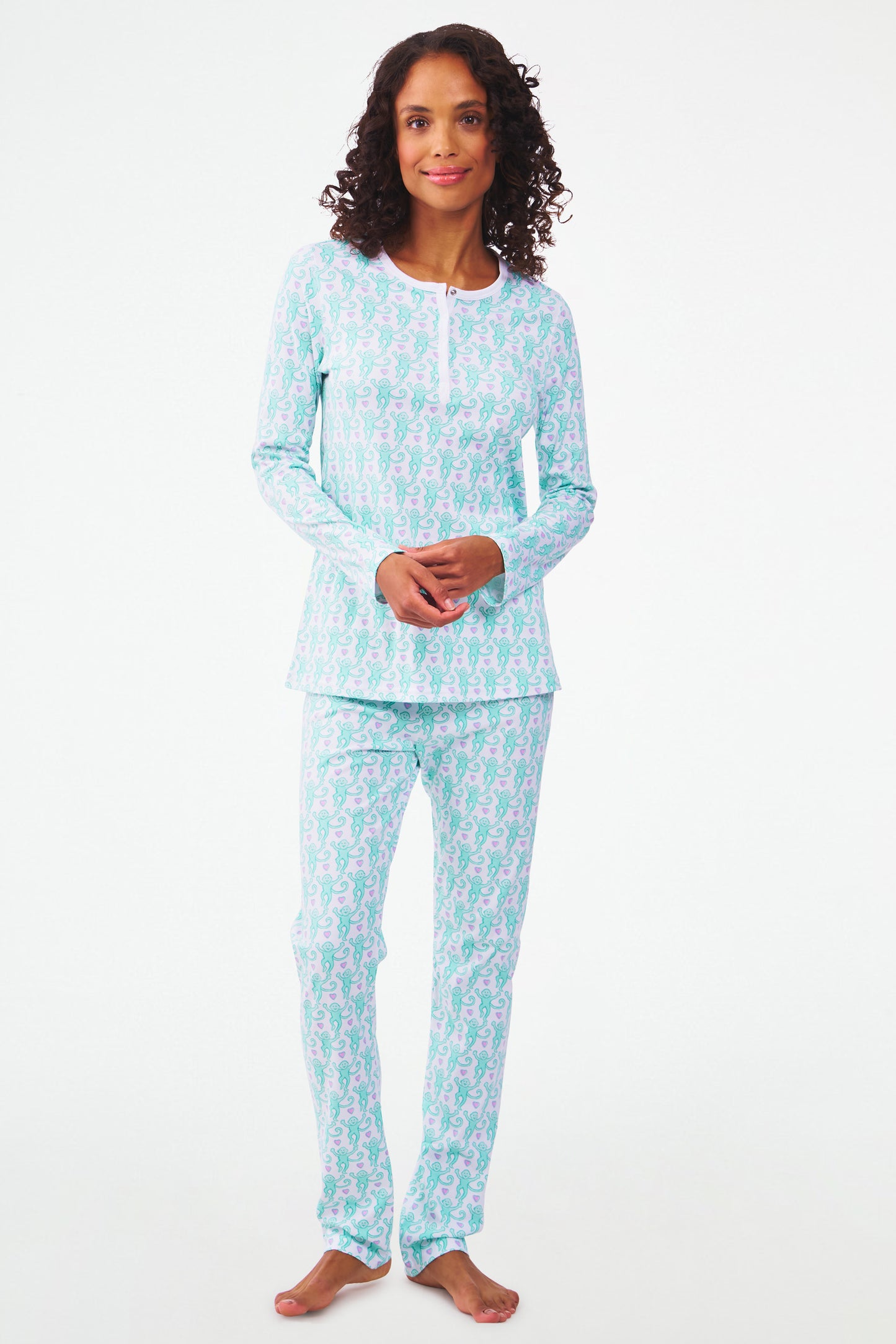 Roller Rabbit Mint Lovely Monkey Pajamas