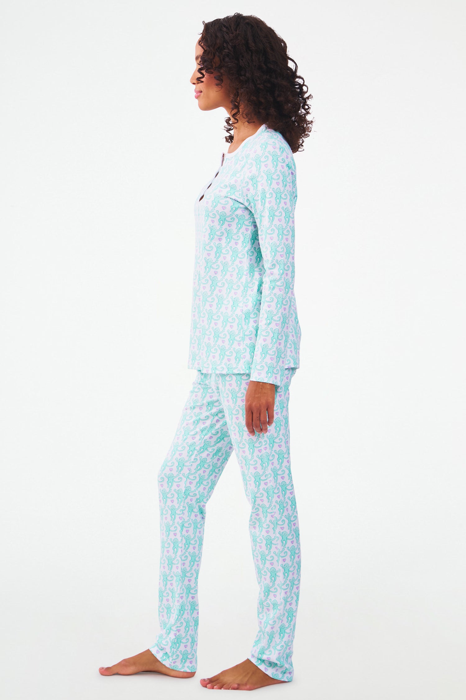 Roller Rabbit Mint Lovely Monkey Pajamas