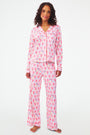 Roller Rabbit Be My Monkey Long Sleeve Polo Pajamas Pink