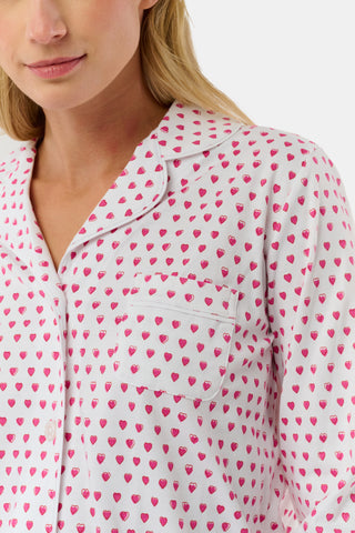 Roller Rabbit Pink Hearts Long Sleeve Polo Pajamas