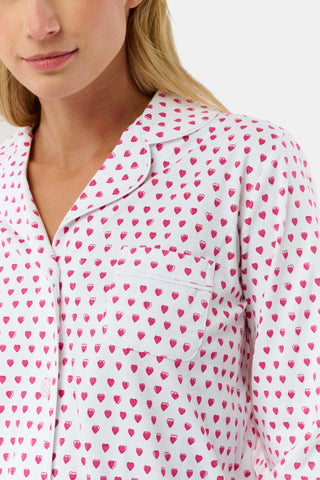 Roller Rabbit Pink Hearts Long Sleeve Polo Pajamas
