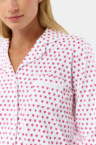Roller Rabbit Pink Hearts Long Sleeve Polo Pajamas