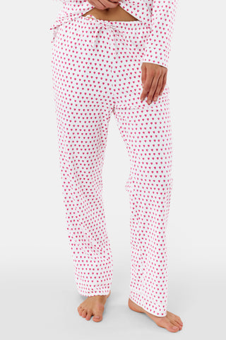 Roller Rabbit Pink Hearts Long Sleeve Polo Pajamas