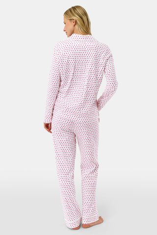 Roller Rabbit Pink Hearts Long Sleeve Polo Pajamas