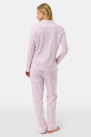 Roller Rabbit Pink Hearts Long Sleeve Polo Pajamas