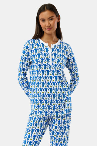 Roller Rabbit Blue Monkey Pajamas