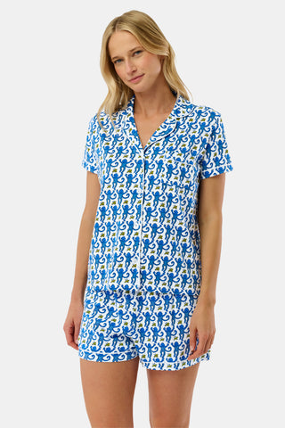 Roller Rabbit Blue Monkey Polo Pajamas