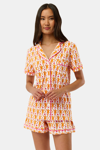 Roller Rabbit Orange Monkey Polo Pajamas