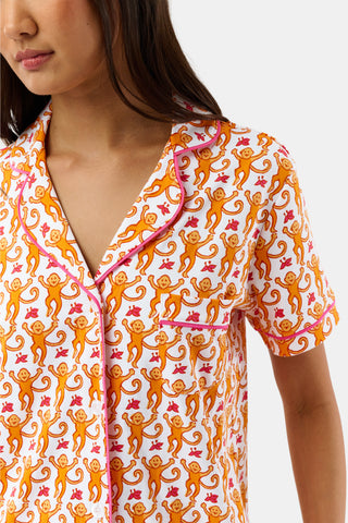 Roller Rabbit Orange Monkey Polo Pajamas