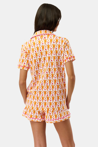 Roller Rabbit Orange Monkey Polo Pajamas