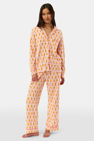 Monkey Long Sleeve Polo Pajamas