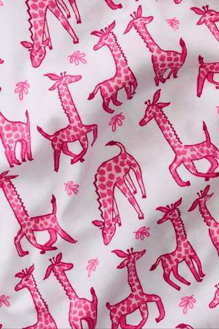 Roller Rabbit Pink Infant Gigi Giraffe Zipper Footie