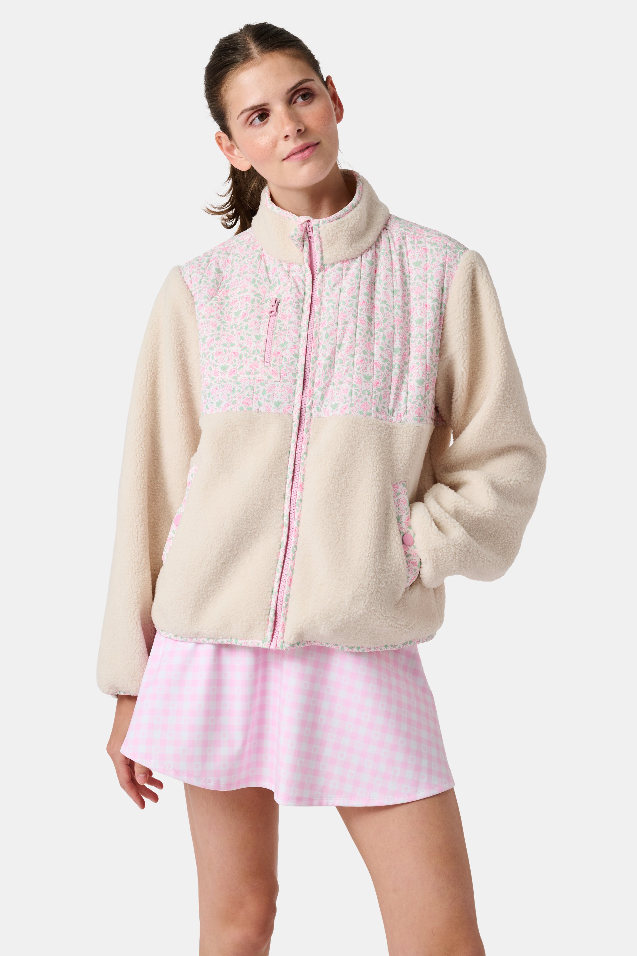 Garden Gate Floral Marina Fleece Jacket | Roller Rabbit