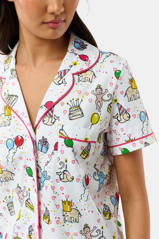 Roller Rabbit White Birthday Bonanza Polo Pajamas