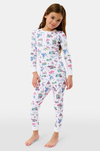 Roller Rabbit Blue Kids Georgetown Monkey Pajamas