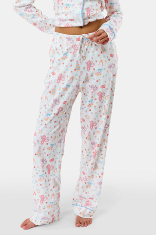 Roller Rabbit Multi Monkey Said Yes Long Sleeve Polo Pajamas