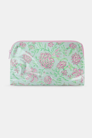 Roller Rabbit Pink Camellia Block Makeup Bag