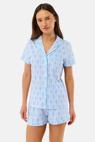 Roller Rabbit Something Blue Lovely Monkey Polo Pajamas