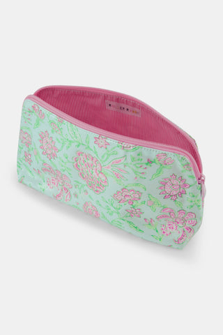 Roller Rabbit Pink Camellia Block Makeup Bag