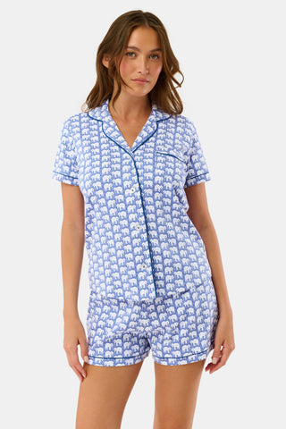 Roller Rabbit Blue Hathi Polo Pajamas