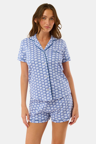 Roller Rabbit Blue Hathi Polo Pajamas