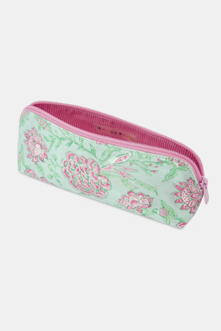 Roller Rabbit Pink Camellia Block Makeup Bag