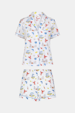 Roller Rabbit Red Catch Of The Day Polo Pajamas