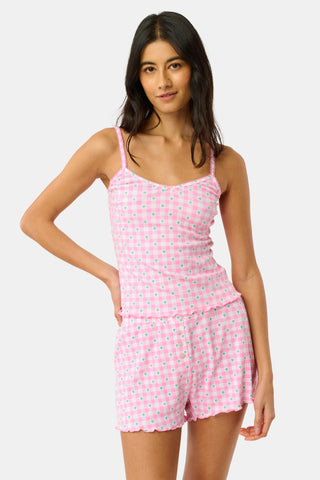 Roller Rabbit Pink Gingham Hearts Mulberry Cami