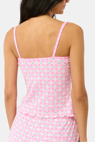 Roller Rabbit Pink Gingham Hearts Mulberry Cami