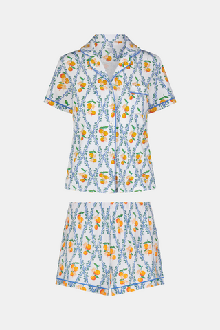 Roller Rabbit Orange Clementine Trellis Polo Pajamas