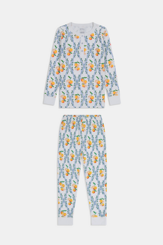 Roller Rabbit Orange Kids Clementine Trellis Pajamas