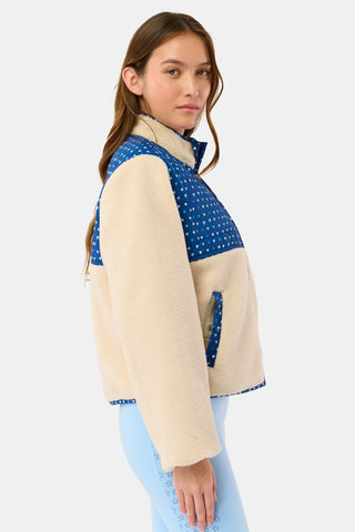 Roller Rabbit Navy Pop Hearts Marina Fleece Jacket