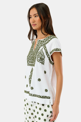 Roller Rabbit Olive Faith Top
