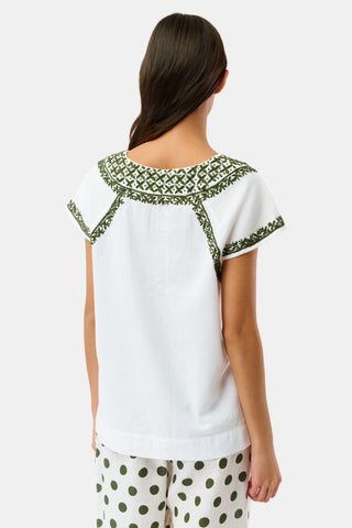 Roller Rabbit Olive Faith Top