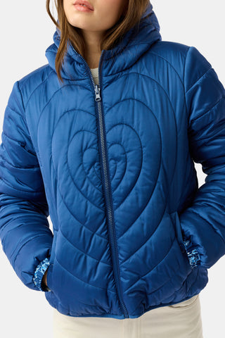 Roller Rabbit Navy Ski Toile Reversible Puffer Jacket