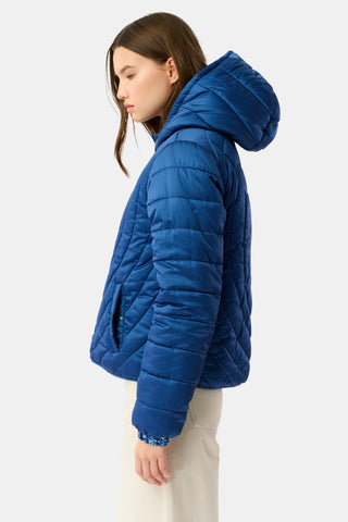 Roller Rabbit Navy Ski Toile Reversible Puffer Jacket