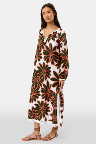 Roller Rabbit Olive Blooming Daisies Shiv Caftan