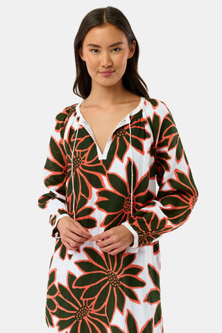 Roller Rabbit Olive Blooming Daisies Shiv Caftan