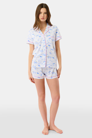 Roller Rabbit Blue Penguin Party Polo Pajamas