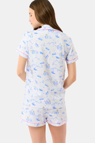 Roller Rabbit Blue Penguin Party Polo Pajamas