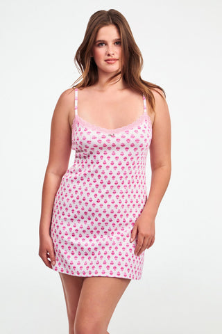 Ditsy Daisy Pointelle Pearl Slip Dress