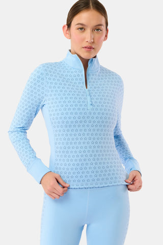 Roller Rabbit Ice Blue Stars Celia Quarter Zip