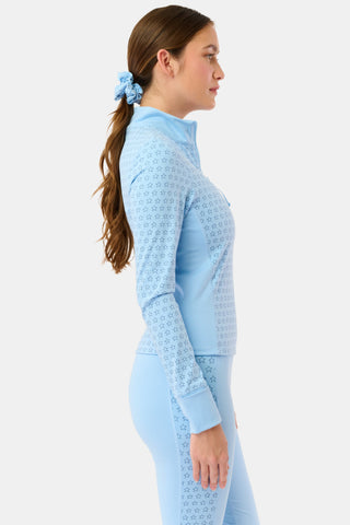 Roller Rabbit Ice Blue Stars Celia Quarter Zip