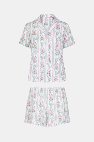 Roller Rabbit x Hill House Monkey Block Stripe Polo Pajamas